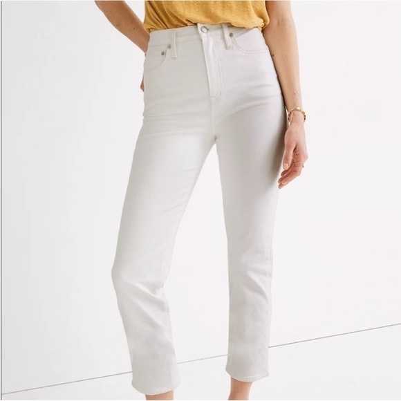 Madewell The Straight Crop Jeans in White Size 25 - Picture 1 of 10